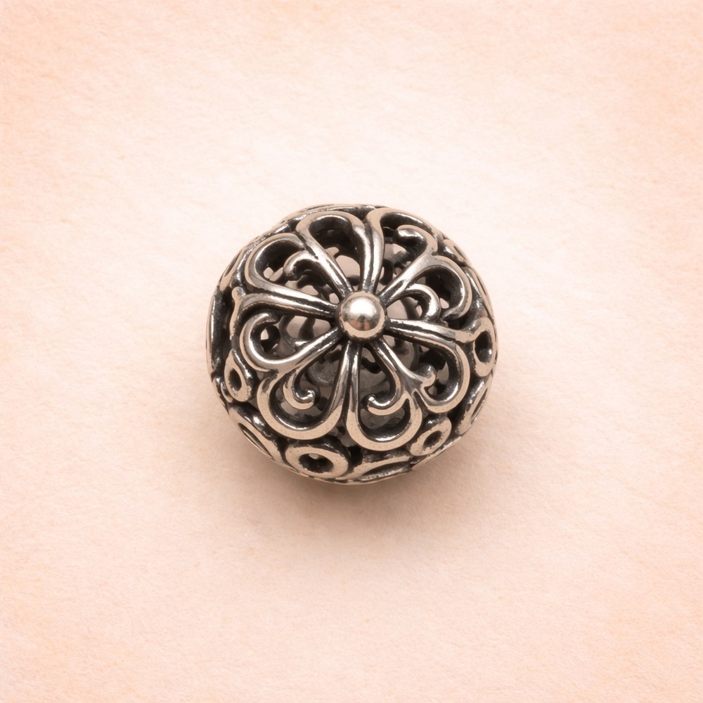 PANDORA ROUND FLORAL CHARM